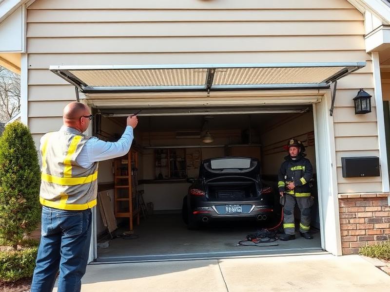 Fire safety inspection of garage door installation
