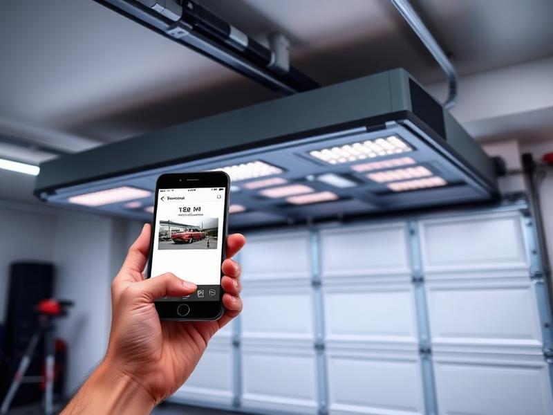 Smart garage door opener controlled by smartphone app