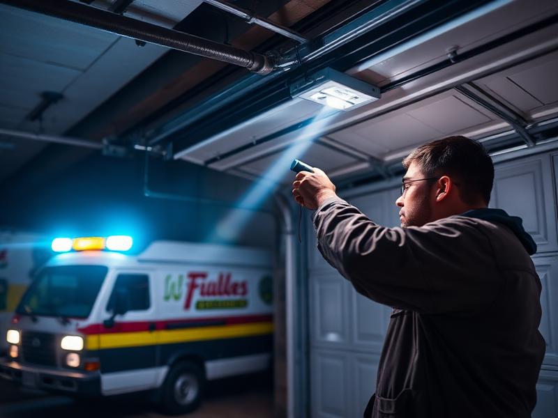 Emergency garage door repair service at night