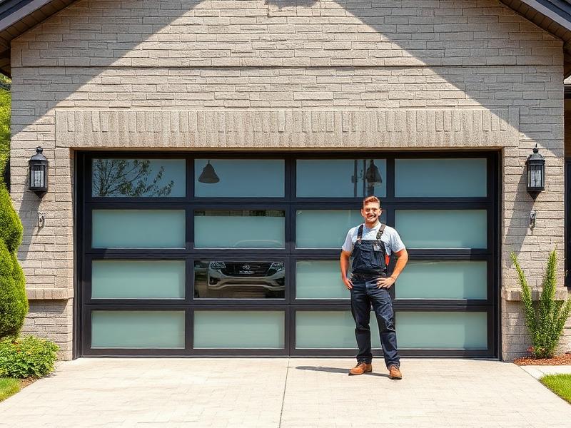 Professional garage door installation completed